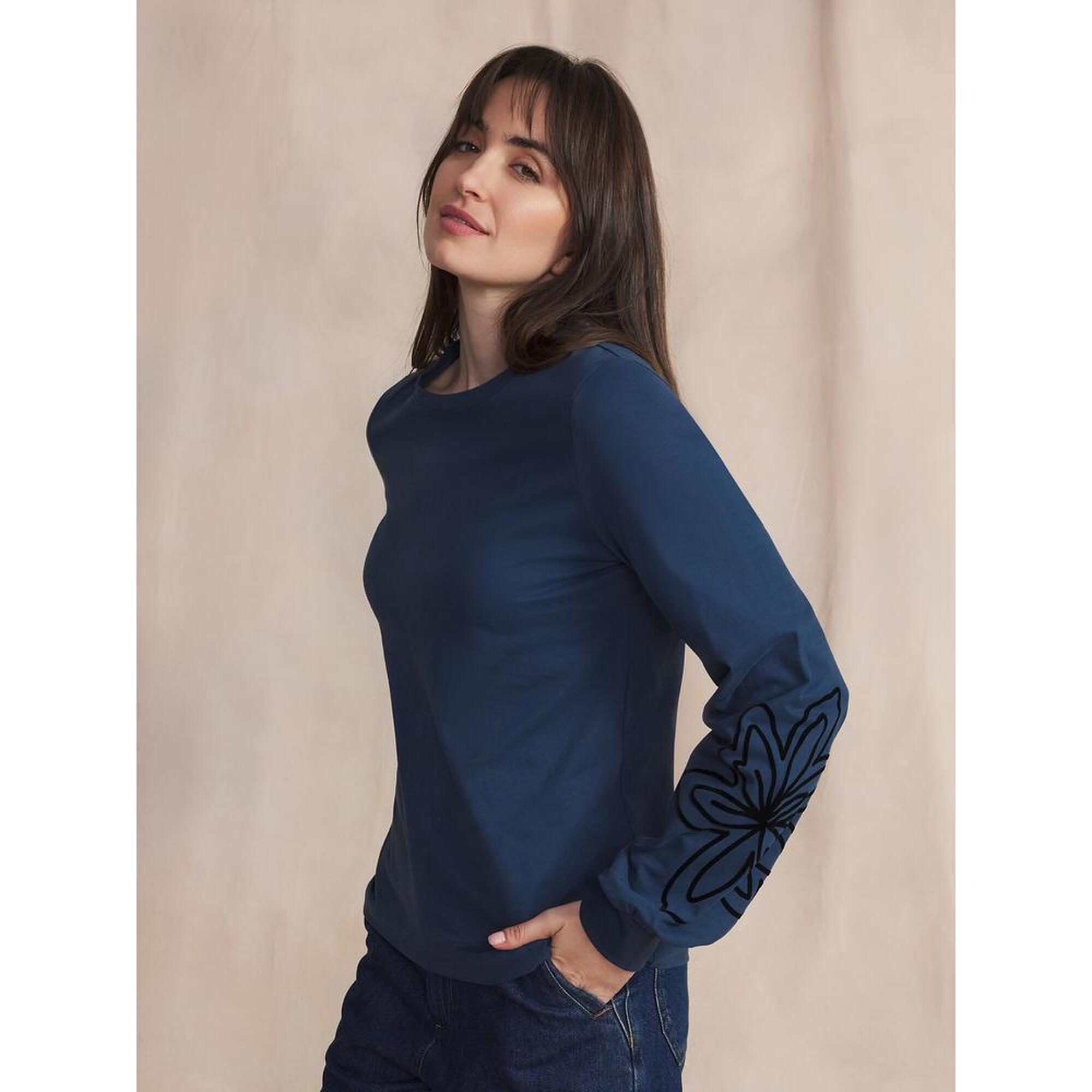 Tbs - T-shirt Manches Longues Femme Beckytee Minuit - T-shirt Manches Longues - Bleu - Decathlon