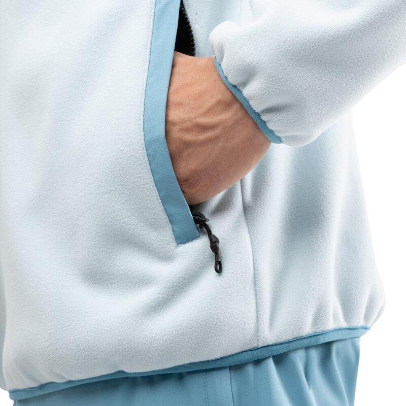 Pulover gros din fleece pentru bărbați, cu jumătate de nasturi Nagano Albastr
