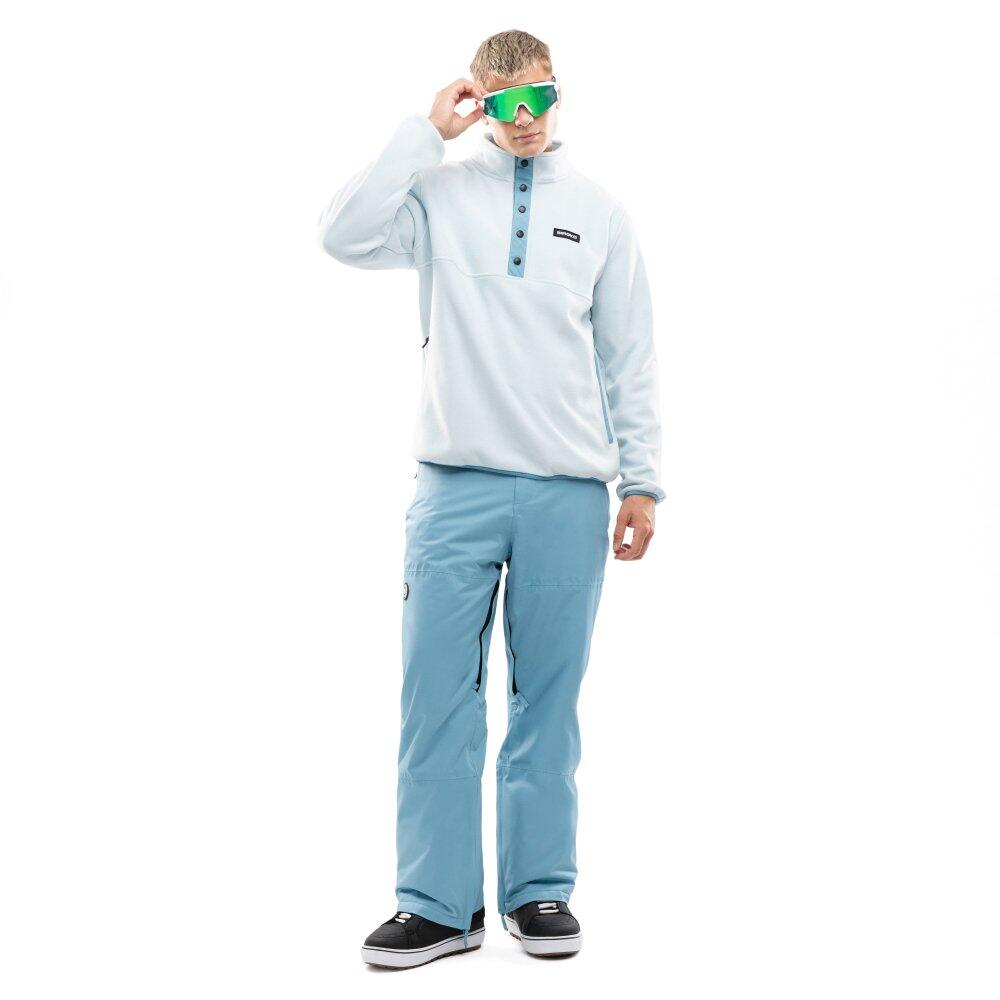 Camisola polar grossa com meio fecho para homem Desportos de inverno Nagano Azul 3/8