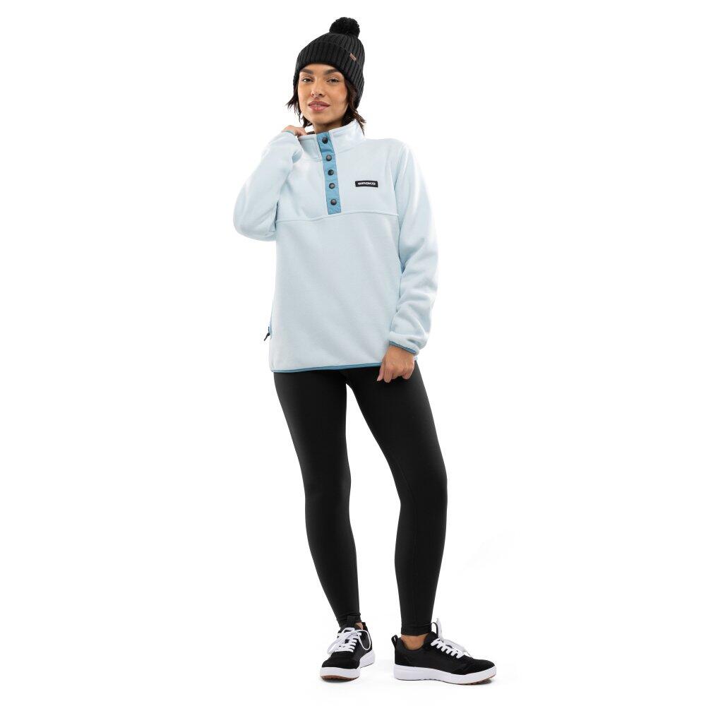 Pull polaire épais femme Sports d'hiver Nagano-W Bleu 3/8