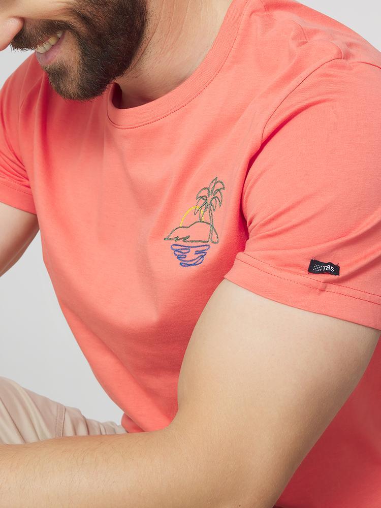 T-shirt manches courtes homme SOHANTEE Recif, col rond, 100% coton. 4/5