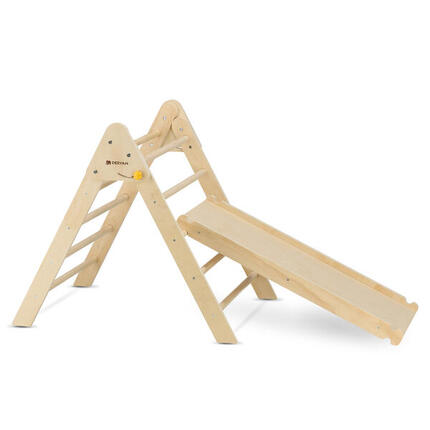 Deryan Faltbares Dreieck mit Rampe und Rutsche – Montessori-Turngerät – Holz