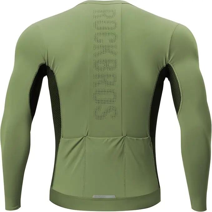 Bluza ciclism Rockbros, verde, M, mâneci lungi, fără cusături. 2/6