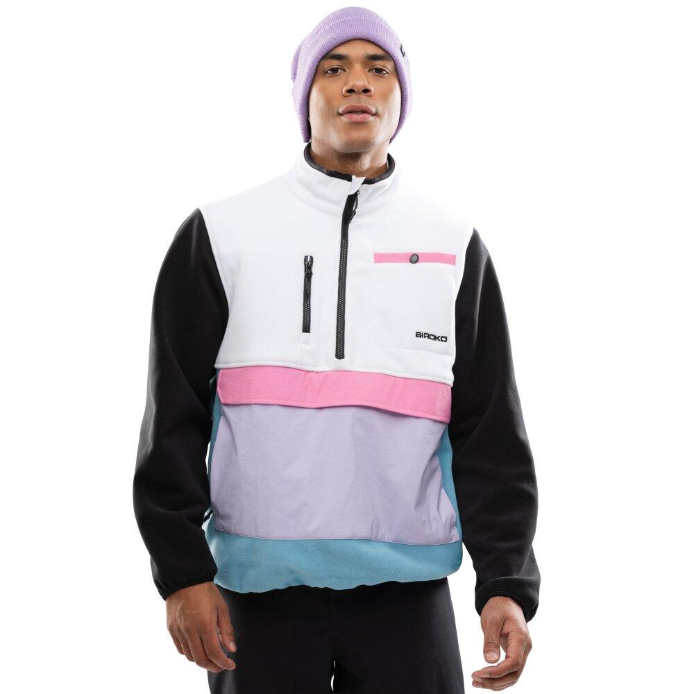 SIROKO Men 's half-zip fleece pullover Vinicunca White White