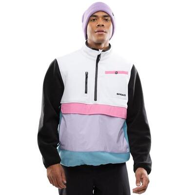 Heren fleece trui met halve rits vinicunca white wit