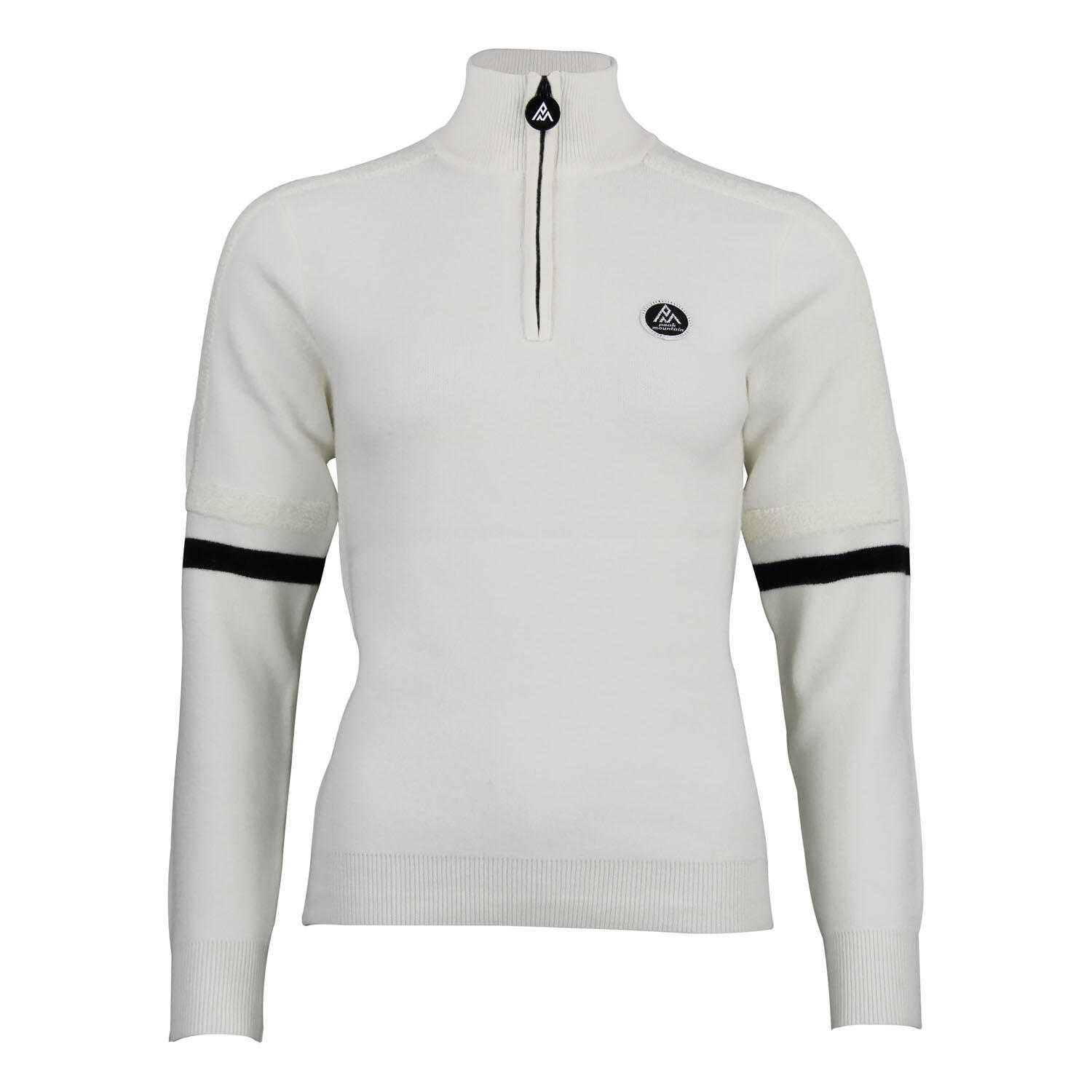 Peak Mountain - Pull Col Roulé 1/2 Zip Femme Peak Mountain Asta - Pull - Beige|blanc - Decathlon