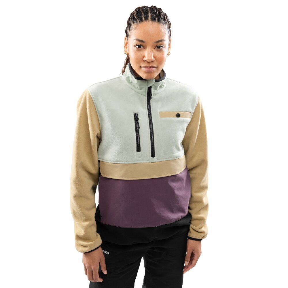 SIROKO Women 's half-zip fleece pullover Vinicunca-W Olive Green Green