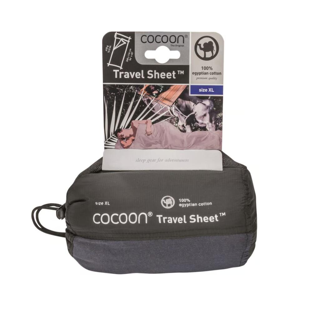 Cocoon Travelsheet XL Insect Shield Coton Égyptien Gris 2/3