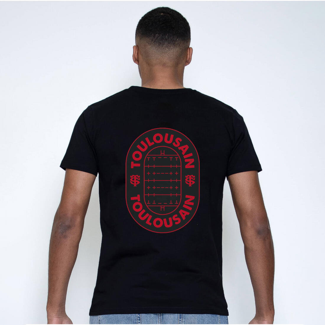T-shirt Toulousain Nero Cotone Biologico per Uomo 2/2