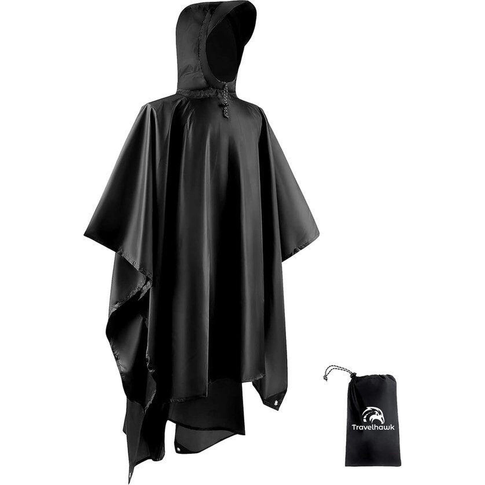 Travelhawk - Poncho De Pluie Adulte – Poncho Cycliste – Noir - Doudoune Duvet - Noir - Decathlon