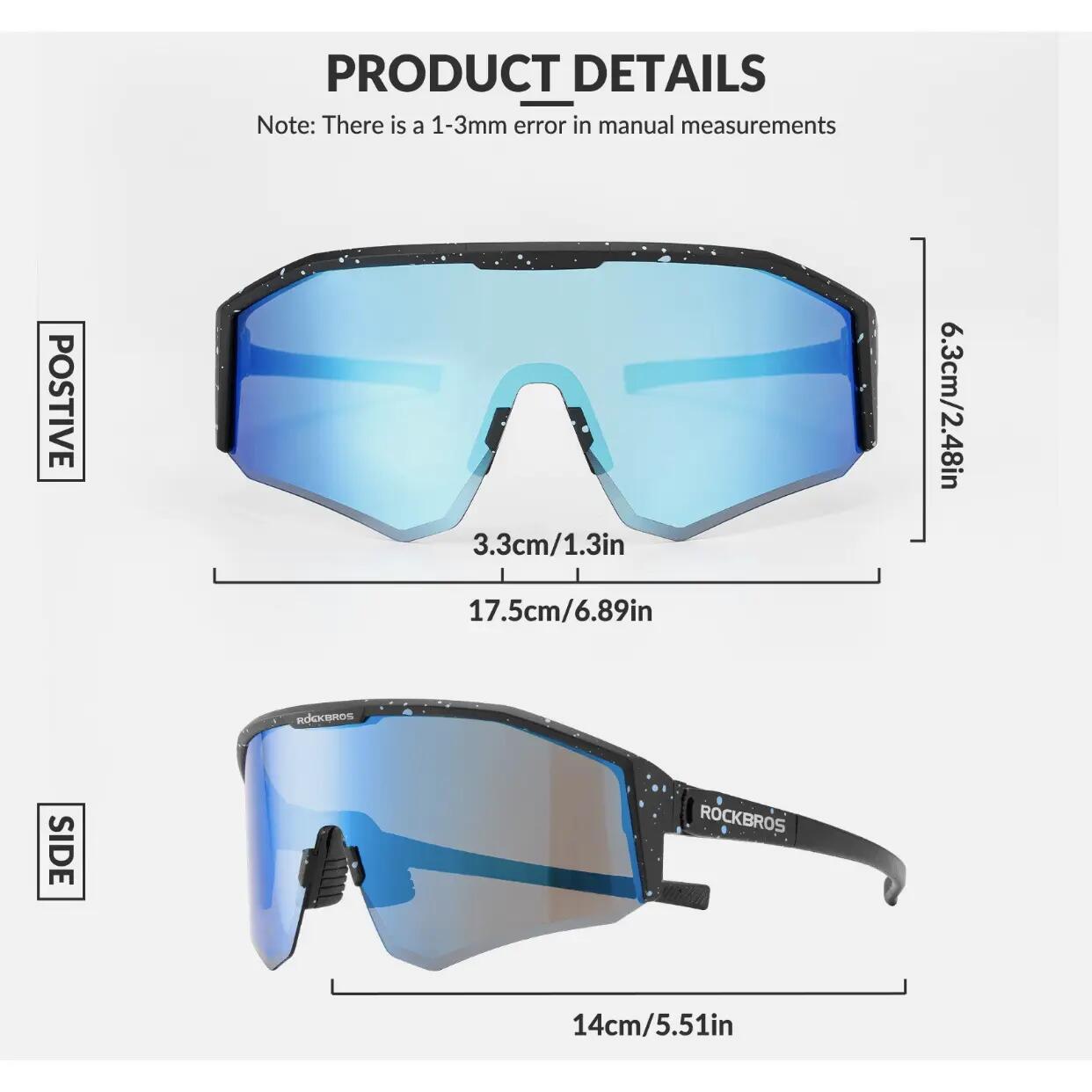 Ochelari ciclism polarizați ROCKBROS, cadru PC+TR+TAC, 31 g. 2/5