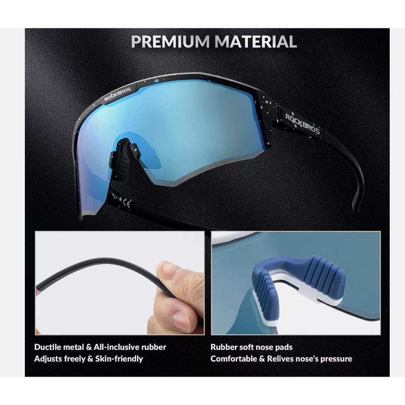 Ochelari ciclism polarizați ROCKBROS, cadru PC+TR+TAC, 31 g.