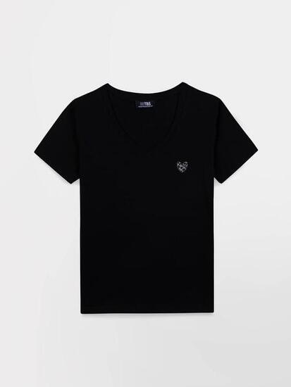 T-shirt manches courtes Femme - SILMITEE Noir