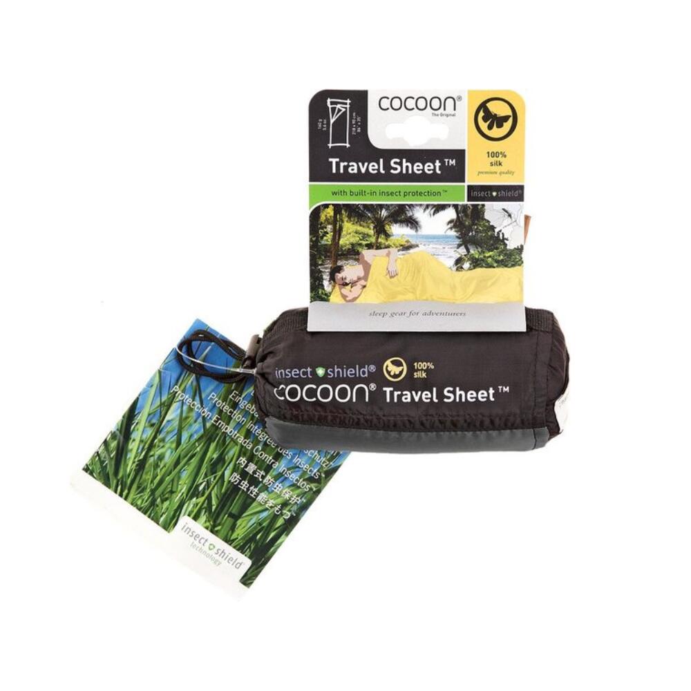 Cocoon Travelsheet 100% Soie Insect Shield - Gris Rhino 3/4