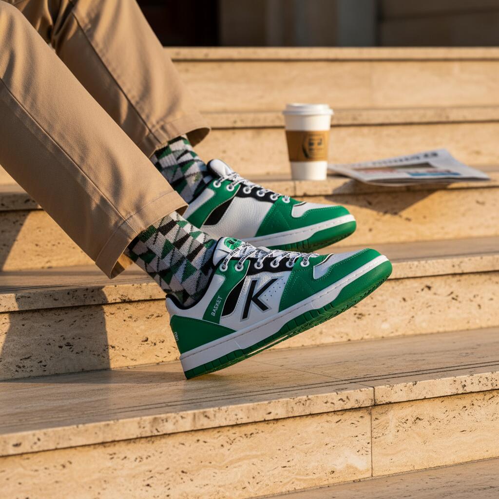 Kelme Zapatillas Casual Retrobasket 2.0 Verde Unisex 5/7