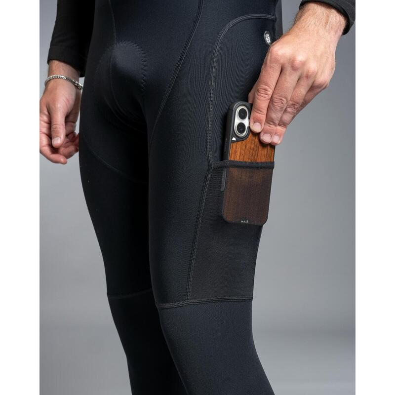Long Cycling Bib Shorts Winter Insulating Water-Repellent Men - Tempest Gravel B