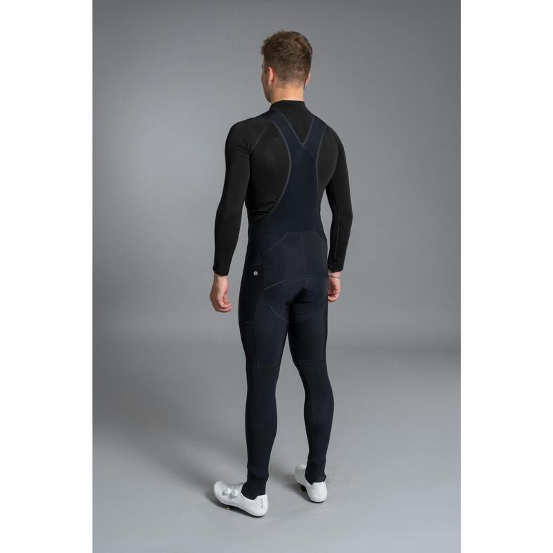 Long Cycling Bib Shorts Winter Insulating Water-Repellent Men - Tempest Gravel B