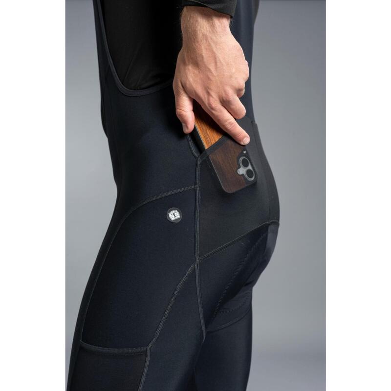 Long Cycling Bib Shorts Winter Insulating Water-Repellent Men - Tempest Gravel B