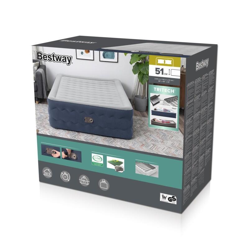 Bestway Lit gonflable 2 places TruLeisure pompe électrique intégrée 203x152x51cm 4/7