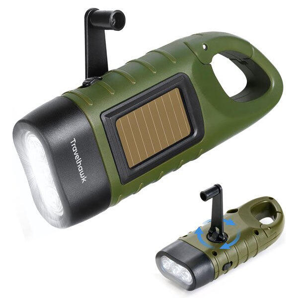 Travelhawk - Lampe Torche Dynamo – Lampe D’urgence – Led - Kit De Survie - Decathlon
