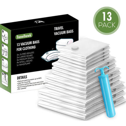 Staubsaugerbeutel – 13 Stück – inklusive Handpumpe