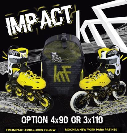 Patin 4 Ruedas de 90 mm Freeskate Krf Impact  Amarillo 6/6