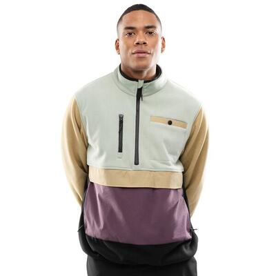 Heren fleece trui met halve rits vinicunca olive green groen