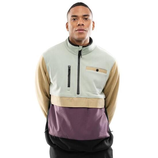 Pull polaire demi-zip homme Vinicunca Olive Green Vert