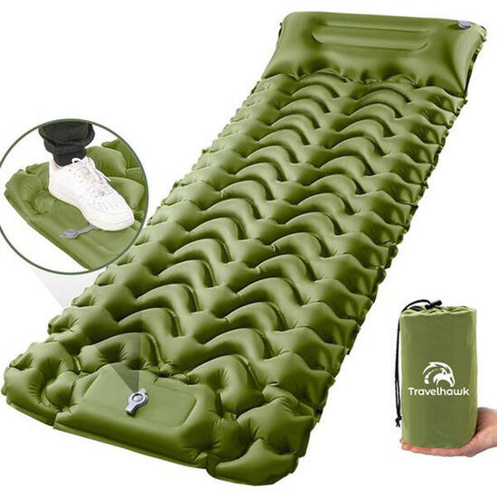 Matelas gonflable, matelas de camping, matelas de sol vert