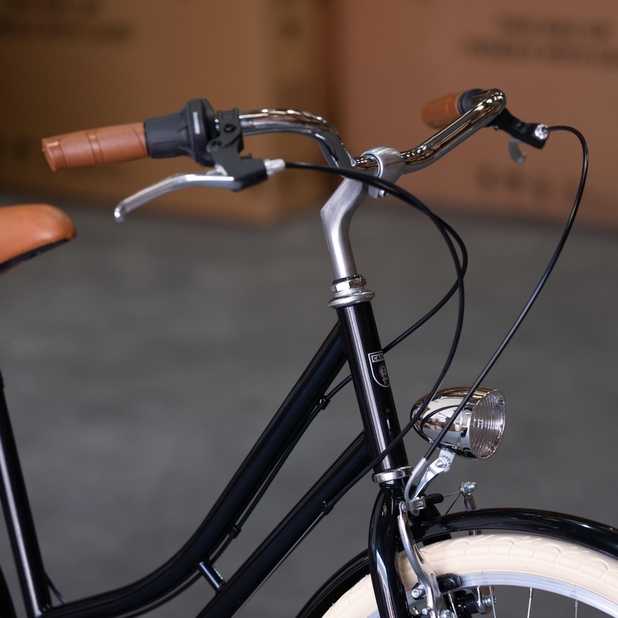 Bicicleta de Passeio Vintage Capri Barcelona 26" 6 Velocidades - Preto-Creme 7/8