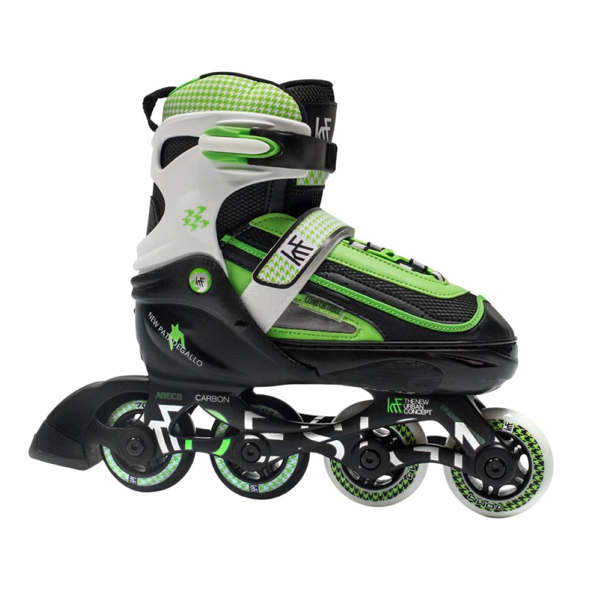 KRF PATÍN EN LÍNEA AJUSTABLE SOFT NEW PATA DE GALLO VERDE 2/4