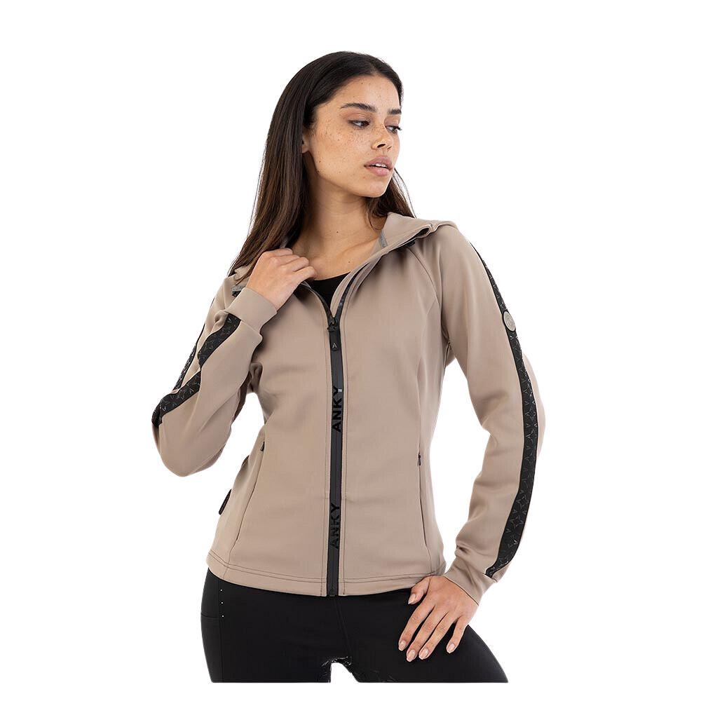 Anky - Veste À Capuche Équitation Femme Anky - Veste De Concours - Beige|bleu - Decathlon