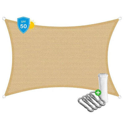 Sonnensegel – Rechteck 2×3 m – beige – UV‑Schutz