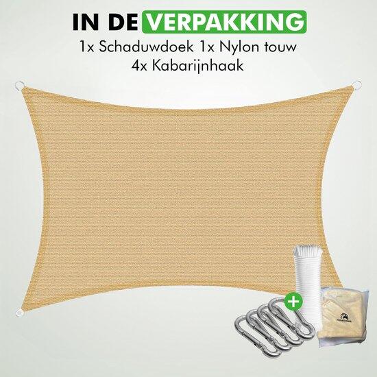Voile d’ombrage – rectangulaire 2×3 m – beige – anti‑UV 4/7