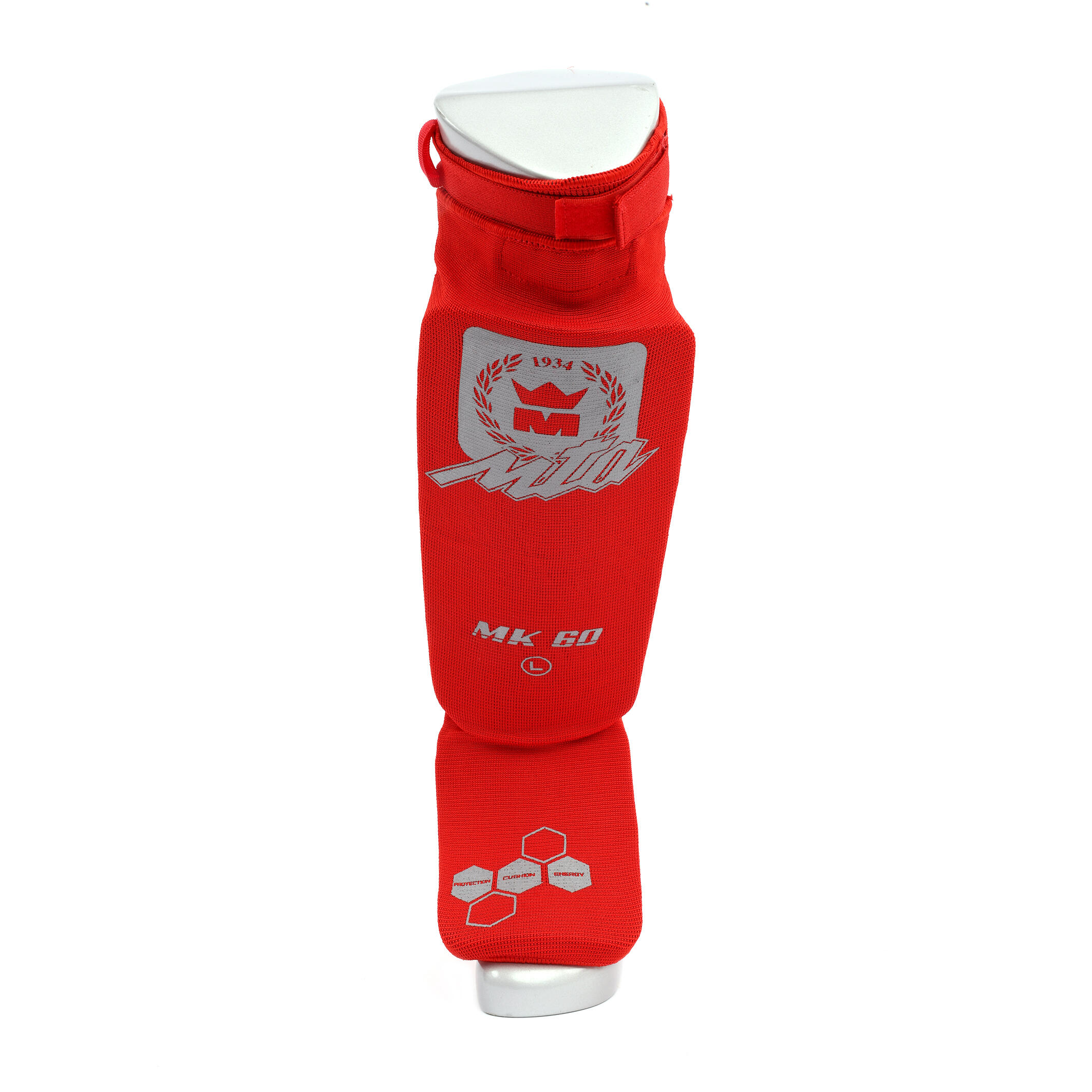 MONTANA Protège tibias/pieds coton MK60 rouge 2/4