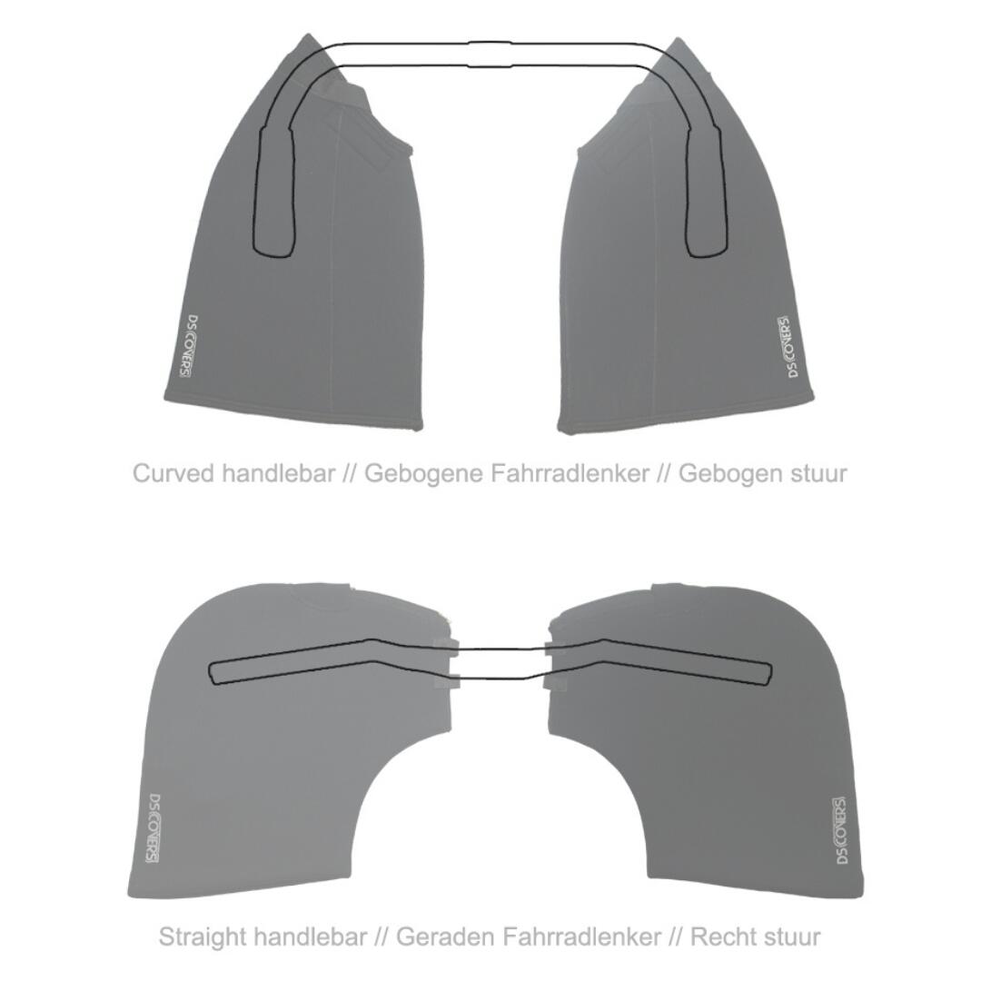DS Covers copri manubrio per manubrio dritto, forma curva, nero 3/3