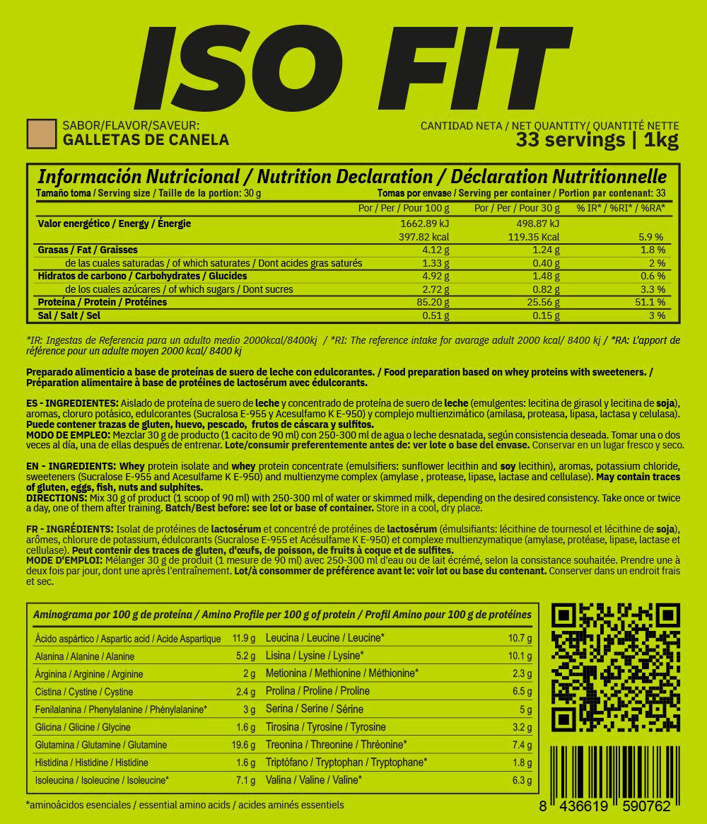 Iso fit - 1kg biscuits à la cannelle de MASmusculo 4/4