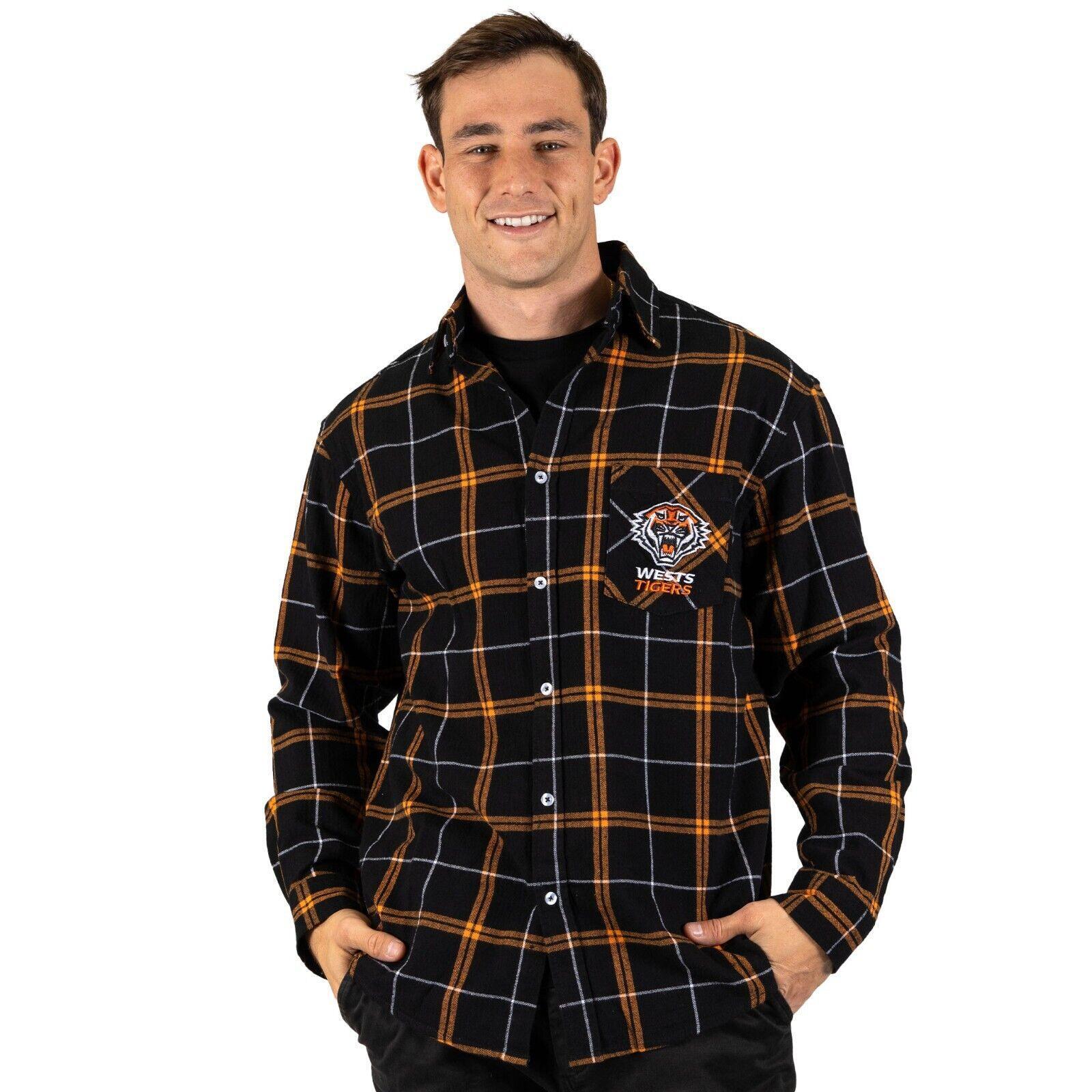 NRL Mustang Flannel Polo - West Tigers - Flanno Shirt