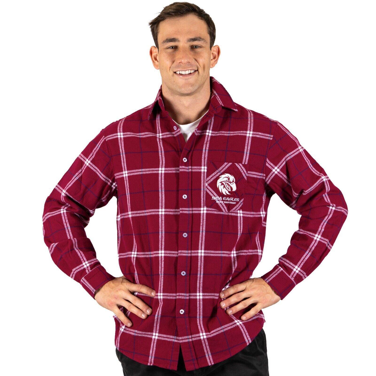 NRL Mustang Flannel Polo - Manly Sea Eagles - Flanno Shirt