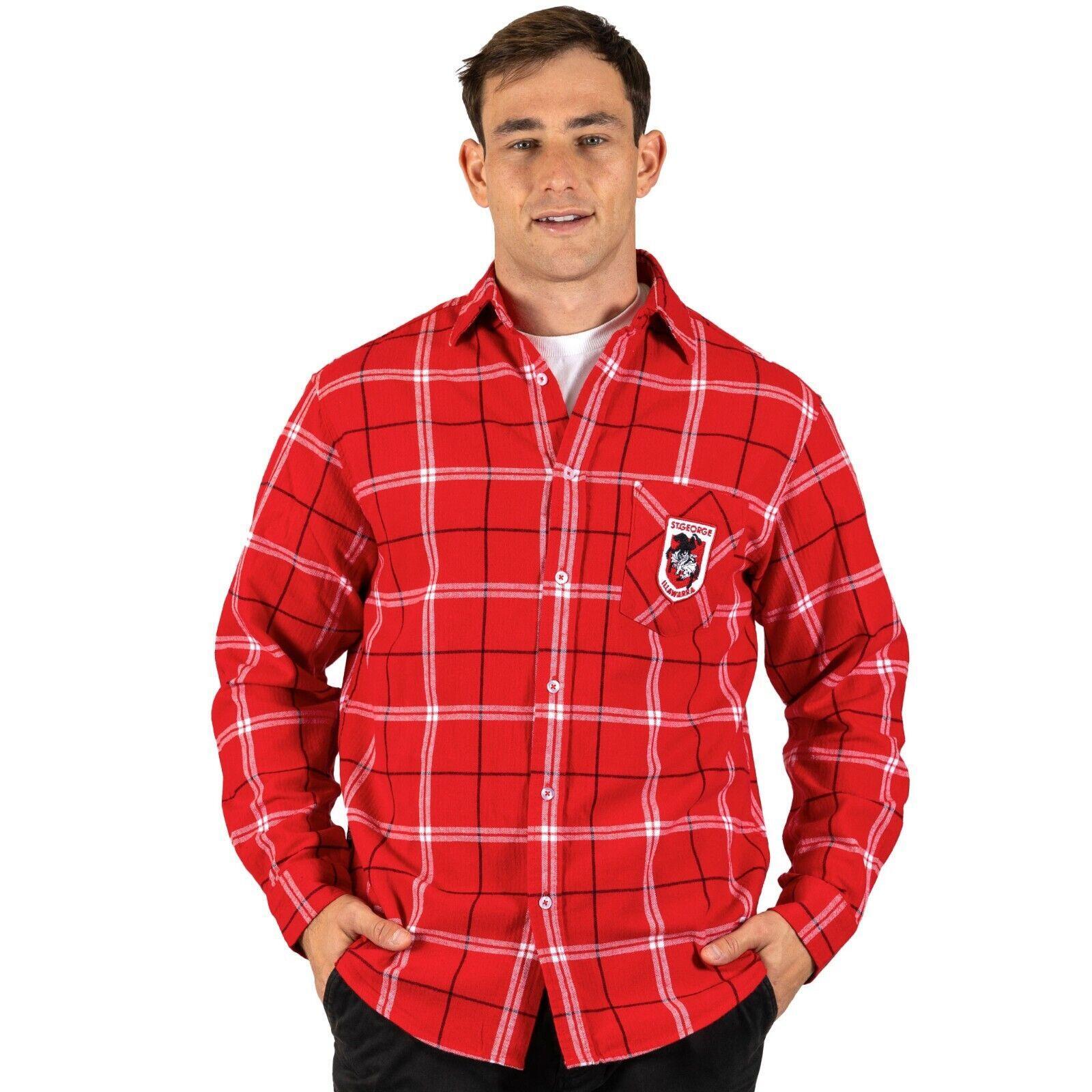 NRL Mustang Flannel Polo - St George Illawarra Dragons - Flanno Shirt