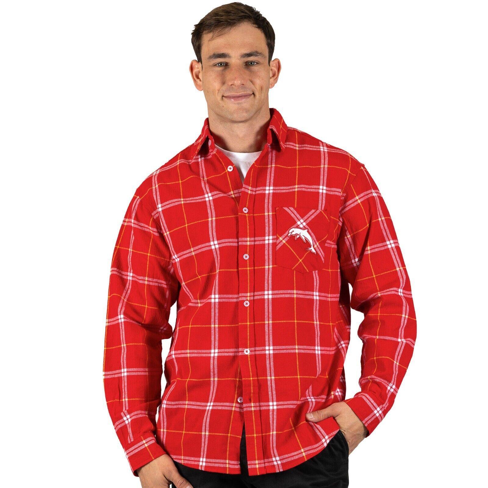 NRL Mustang Flannel Polo - Dolphins - Flanno Shirt