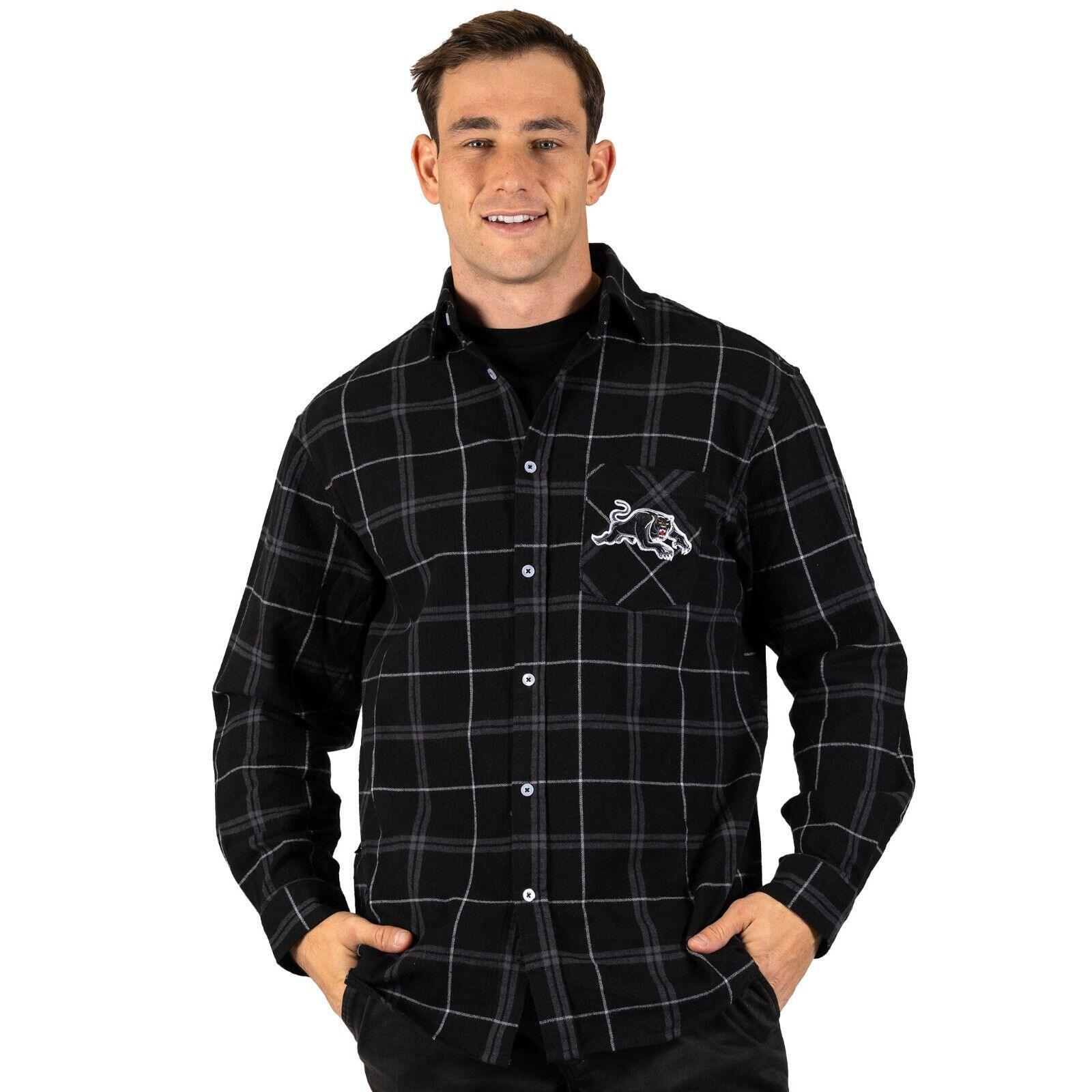 NRL Mustang Flannel Polo - Penrith Panthers - Flanno Shirt