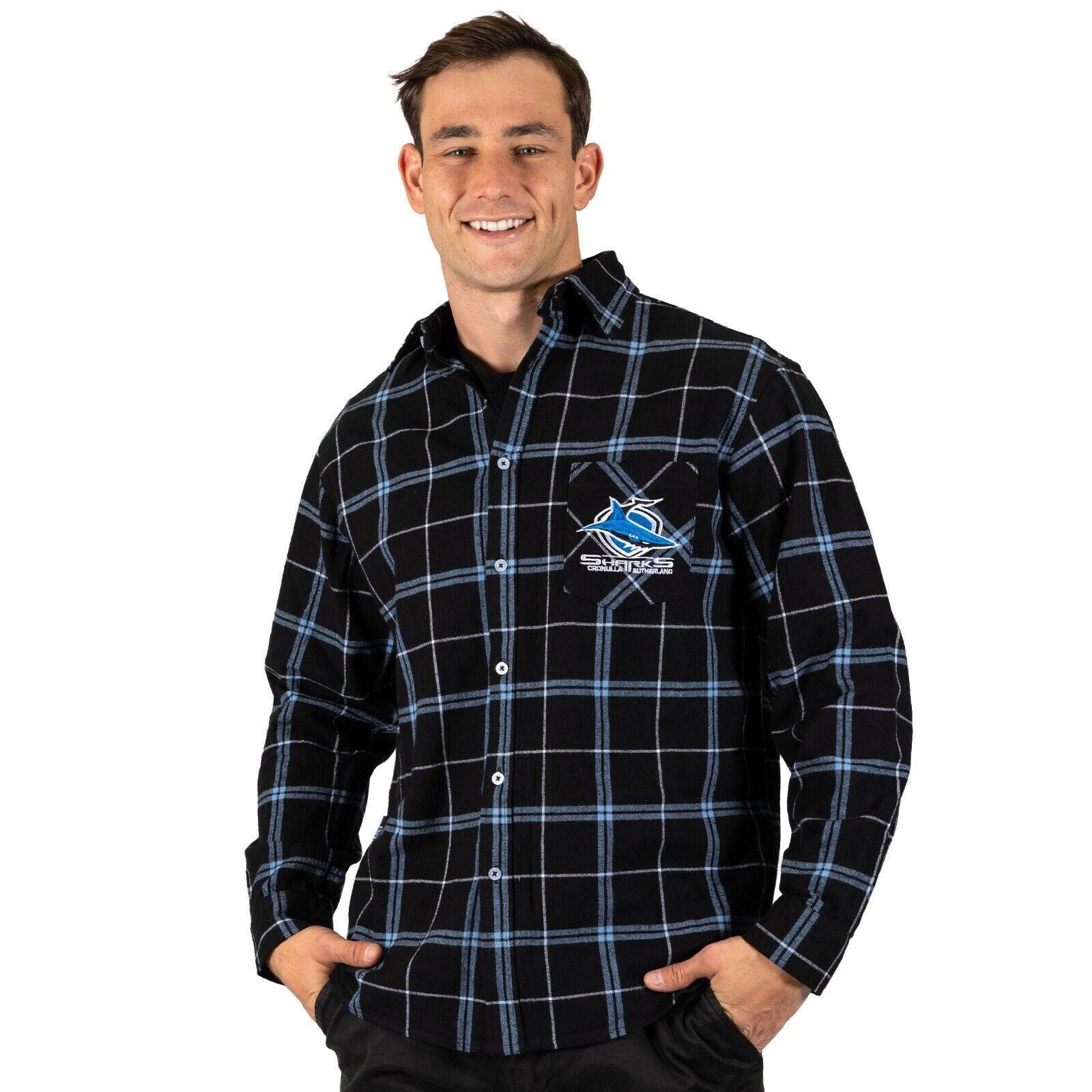 NRL Mustang Flannel Polo - Cronulla Sharks - Flanno Shirt