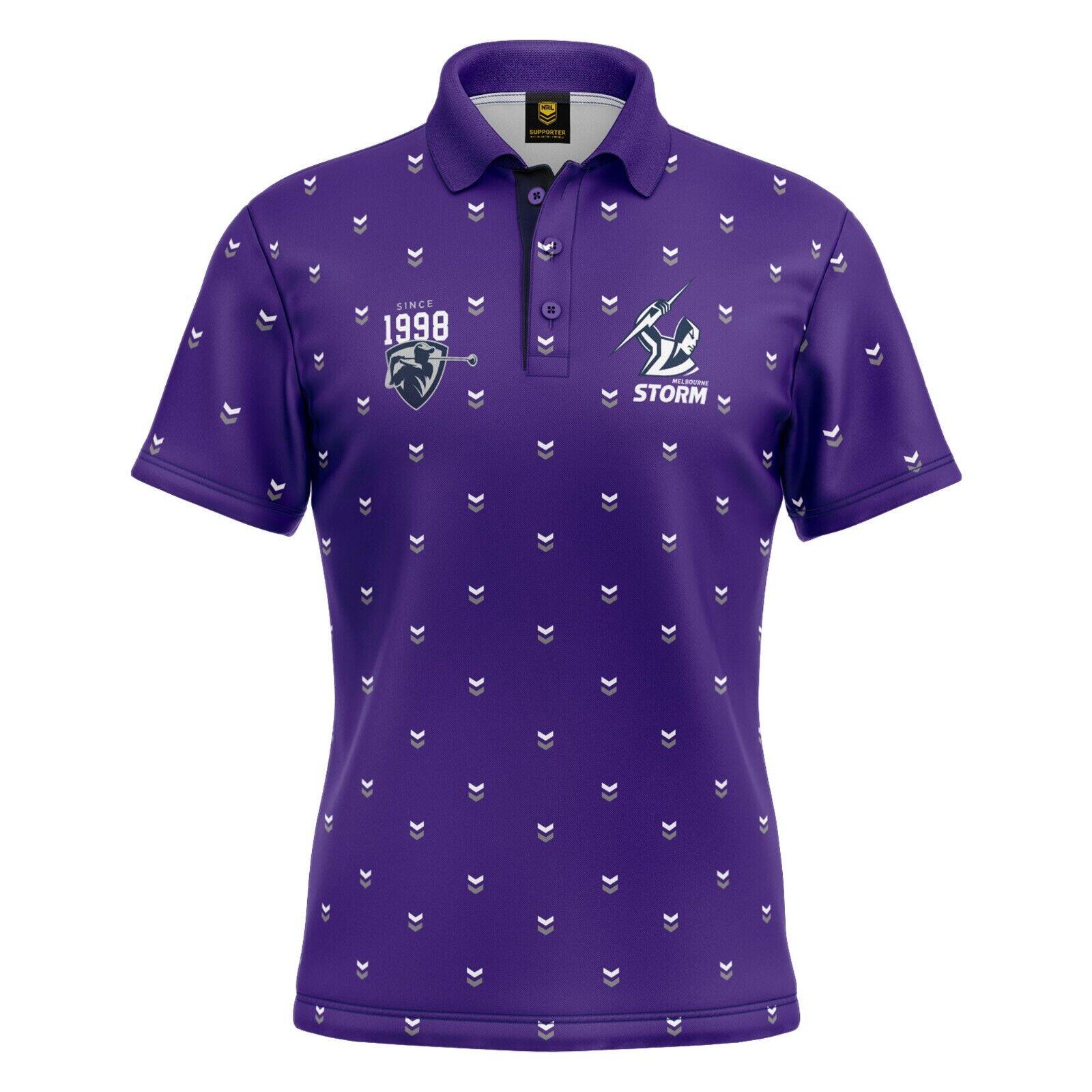 NRL Mulligan Golf Polo - Melbourne Storm - Adult - Mens - Polo