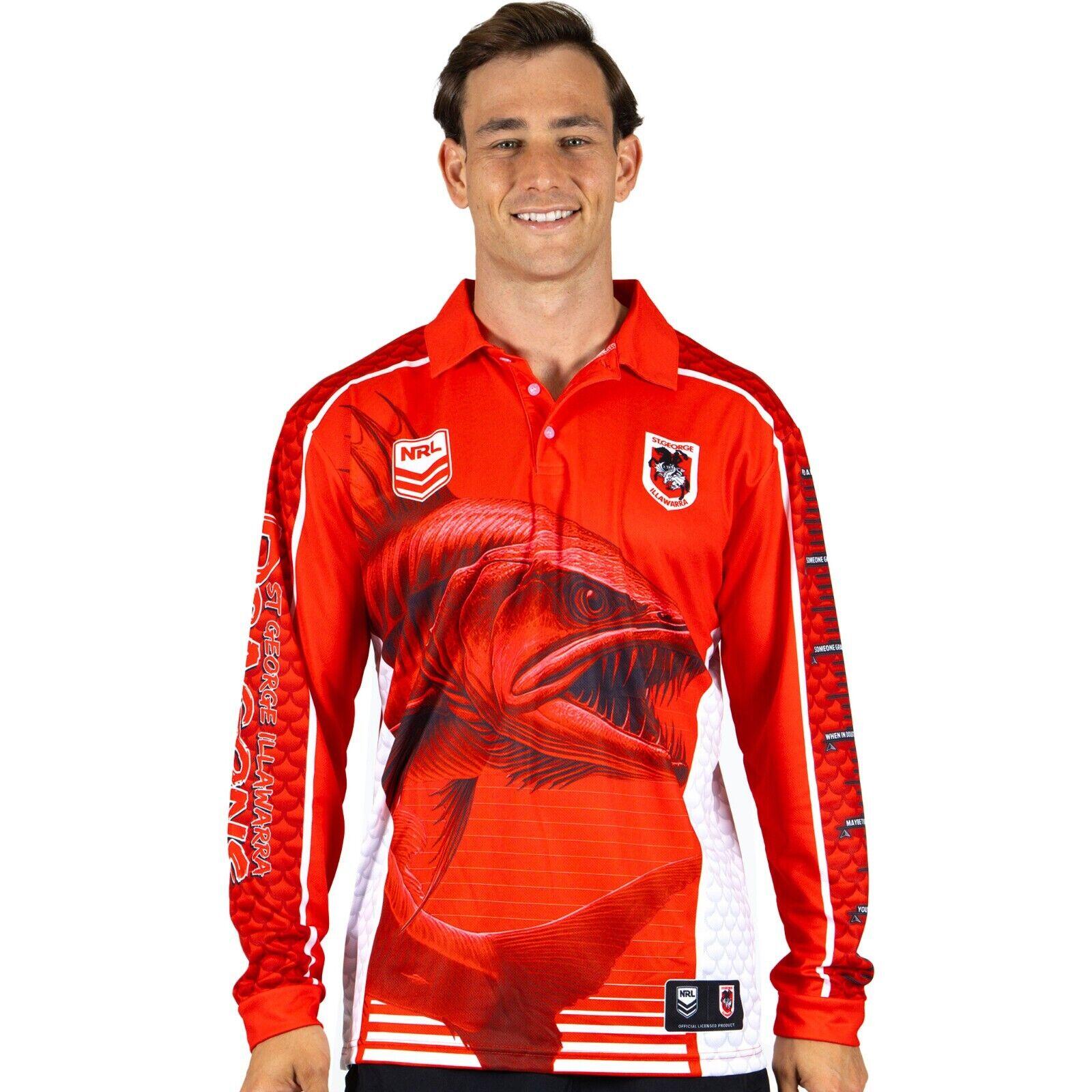 NRL Barracuda Fishing Shirt - St George Illawarra Dragons - Adult - Men - Polo