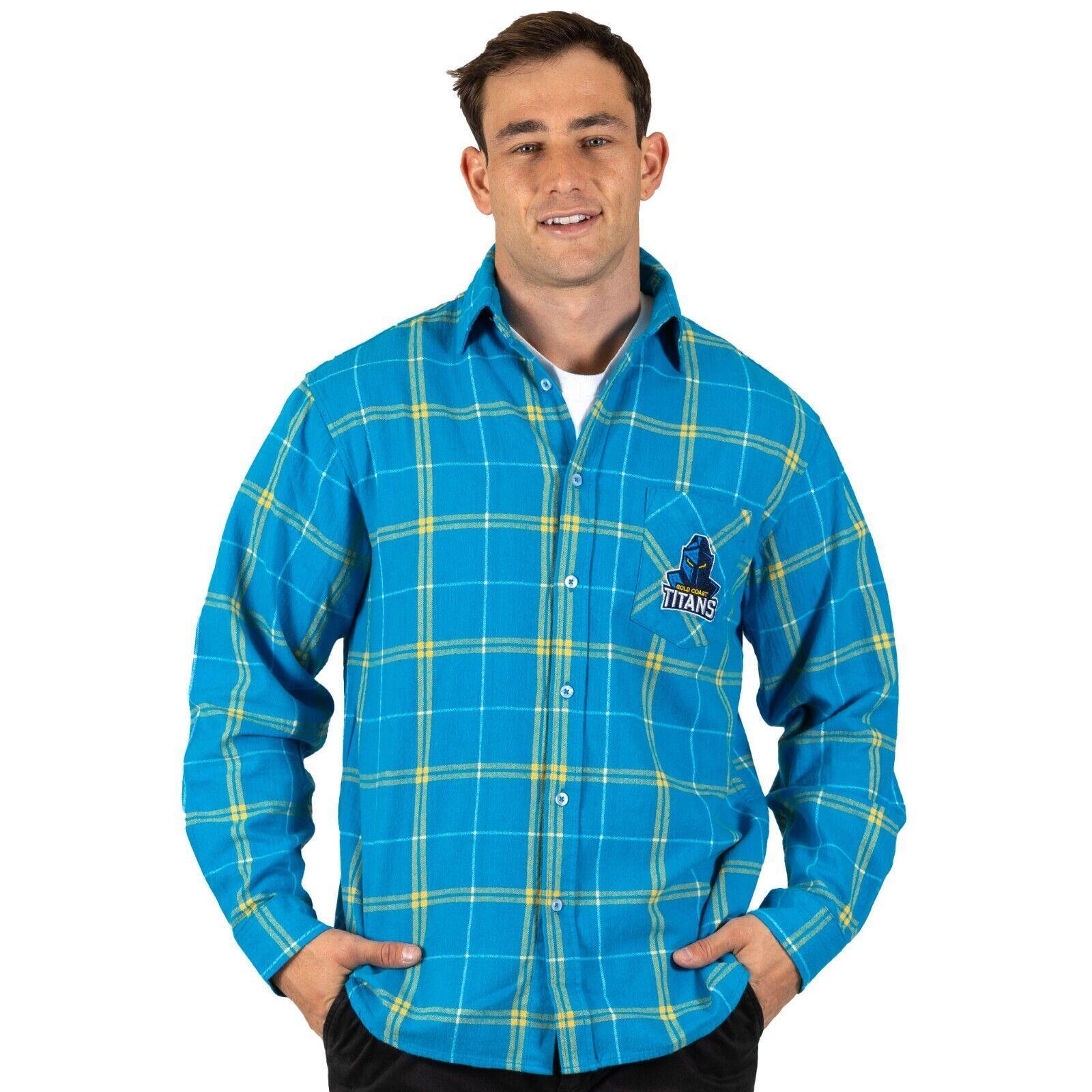 NRL Mustang Flannel Polo - Gold Coast Titans - Flanno Shirt