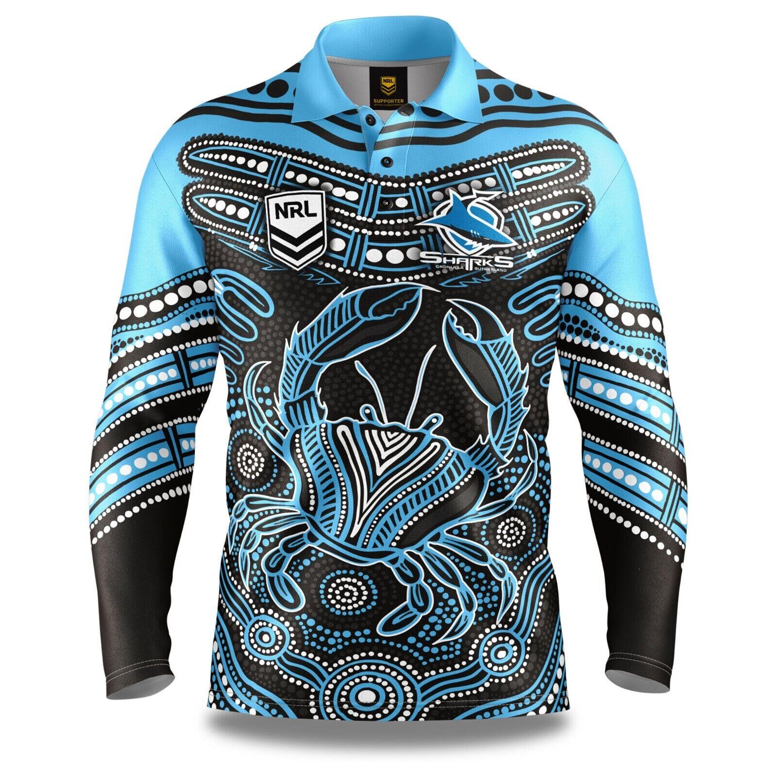 NRL Karumba Fishing Shirt - Cronulla Sharks - Adult - Mens - Polo