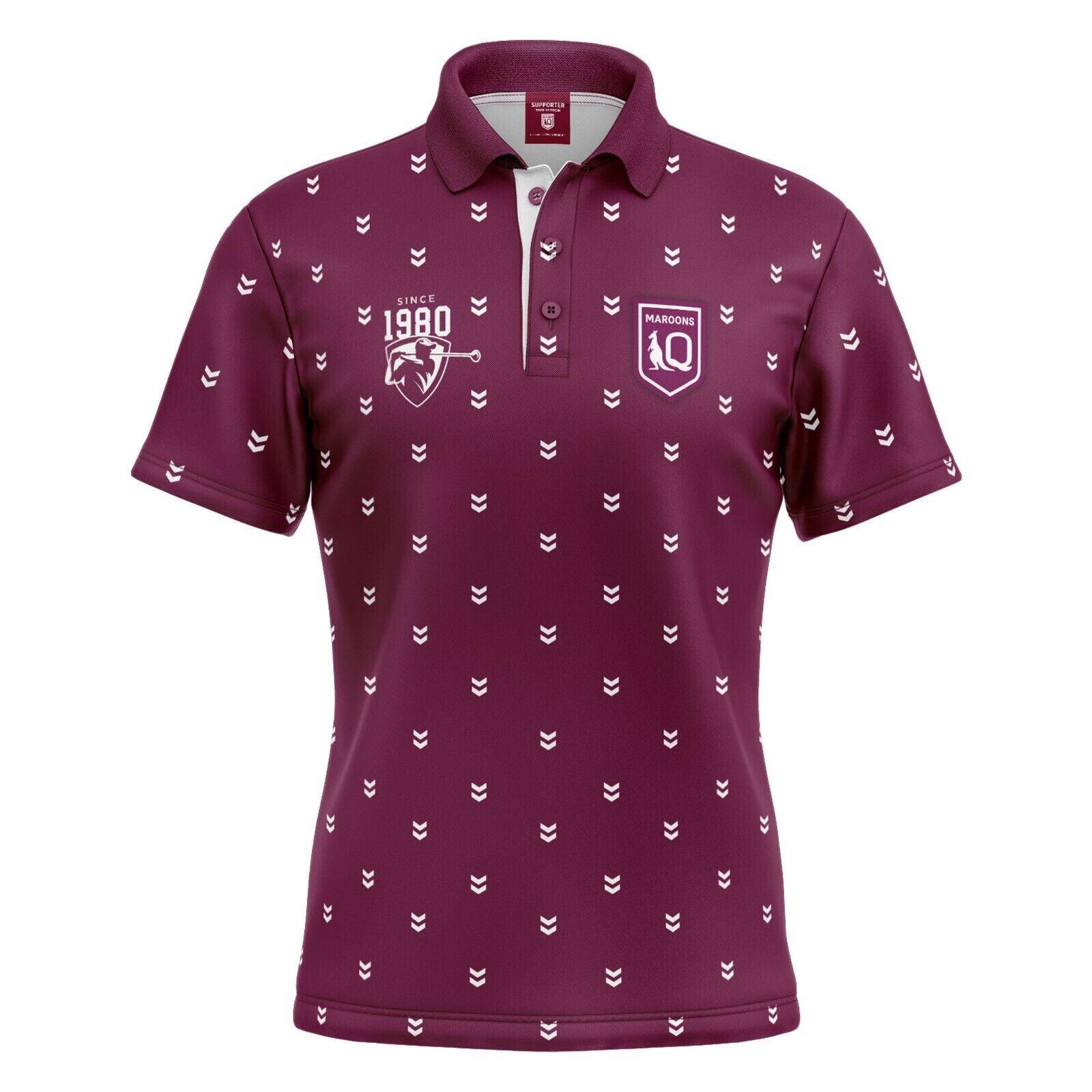 NRL Mulligan Golf Polo - Queensland Maroons - Adult - Mens - Polo