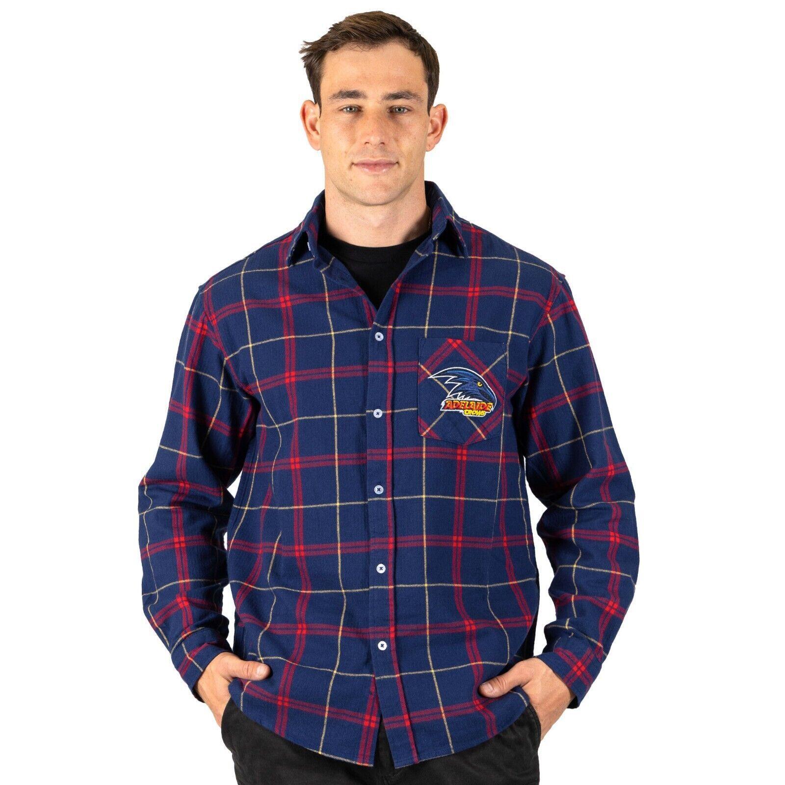 AFL Mustang Flannel Polo - Adelaide Crows - Flanno Shirt - Flannelette