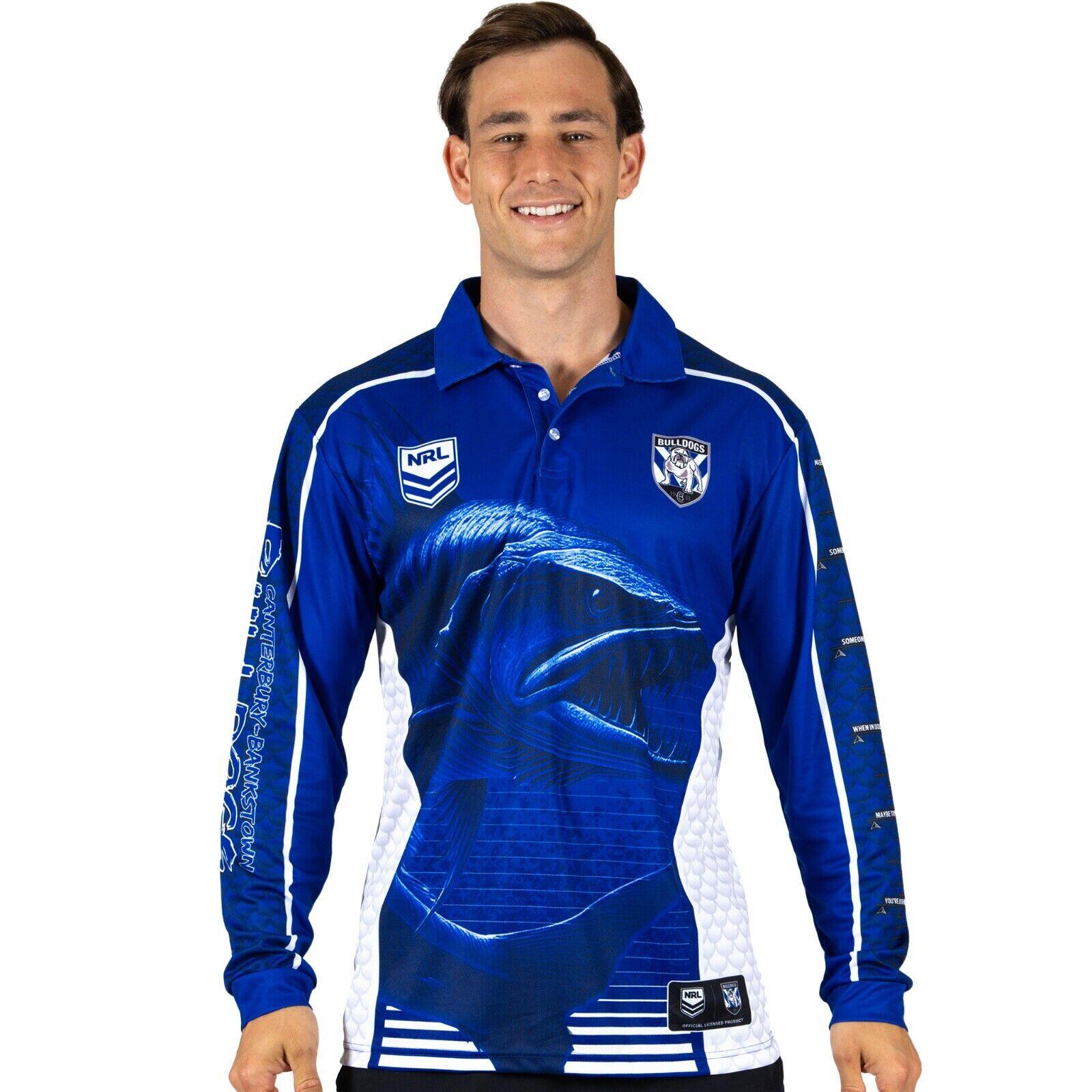 NRL Barracuda Fishing Shirt - Canterbury Bulldogs - Adult - Mens - Polo
